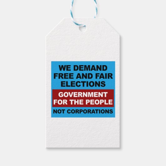 Freie und faire Wahlen Geschenkanhänger (Vorderseite)