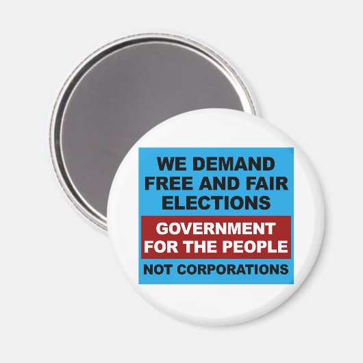 Freie und faire Wahlen Magnet (Vorderseite/Rückseite)