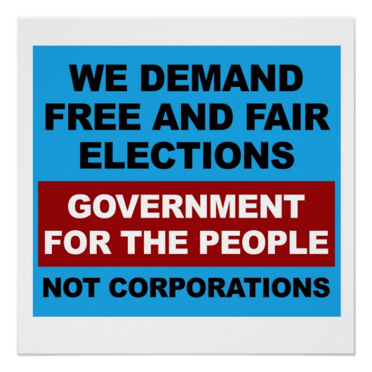 Freie und faire Wahlen Poster (Vorderseite)