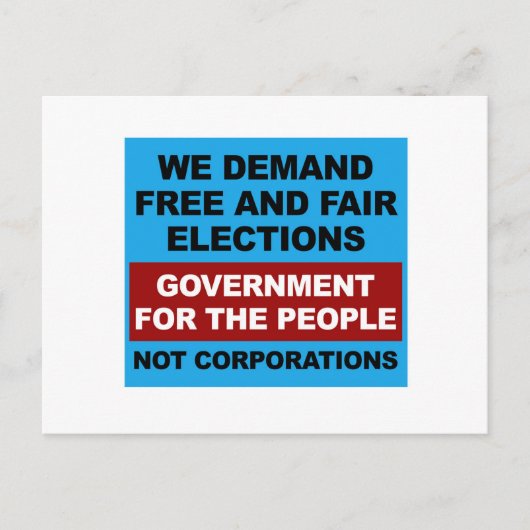 Freie und faire Wahlen Postkarte (Vorderseite)