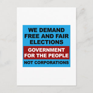 Freie und faire Wahlen Postkarte