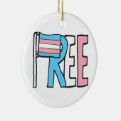 Freie Verkehrsrechte-Flagge Keramik Ornament (Rechts)