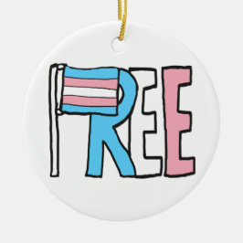 Freie Verkehrsrechte-Flagge Keramik Ornament