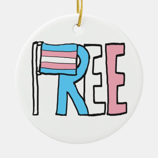 Freie Verkehrsrechte-Flagge Keramik Ornament (Vorne)