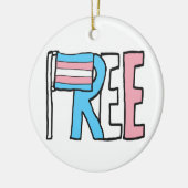 Freie Verkehrsrechte-Flagge Keramik Ornament (Links)