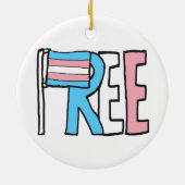 Freie Verkehrsrechte-Flagge Keramik Ornament (Hinten)