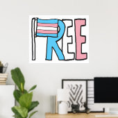 Freie Verkehrsrechte-Flagge Poster (Heimbüro)