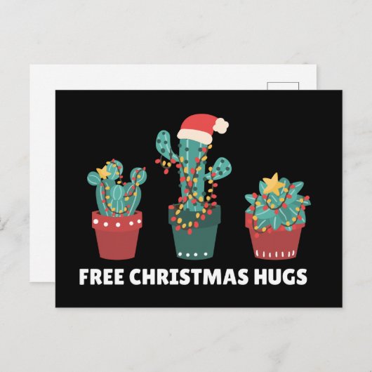 Freie Weihnachtshäuser Funny Cactus Pflanze Postca Postkarte (Vorne/Hinten)