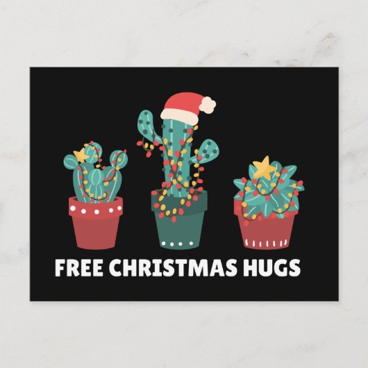 Freie Weihnachtshäuser Funny Cactus Pflanze Postca Postkarte (Vorderseite)