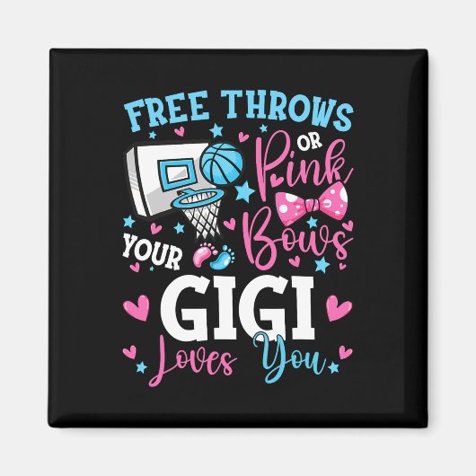 Freie Zeilen oder rosa Bows Gigi Lieben Sie Niedli Magnet (Vorne)