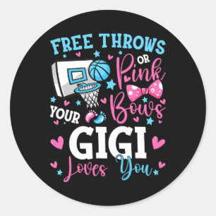 Freie Zeilen oder rosa Bows Gigi Lieben Sie Niedli Runder Aufkleber
