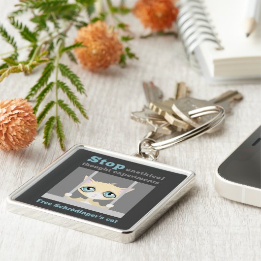 Freien Schrodingers Katze Schlüsselanhänger (Seite)