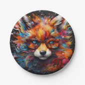Freier Abstrakter Pop Fox Pappteller (Vorderseite)