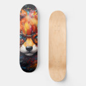 Freier Abstrakter Pop Fox Skateboard (Vorderseite)