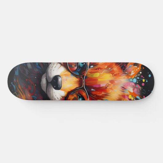 Freier Abstrakter Pop Fox Skateboard (Horizontal)