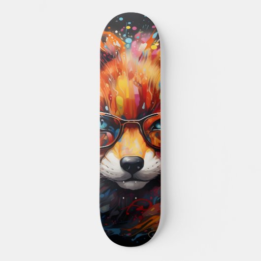 Freier Abstrakter Pop Fox Skateboard (Vorderseite)