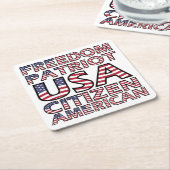 Freier amerikanischer Flaggentext Rechteckiger Pappuntersetzer (angewinkelt)