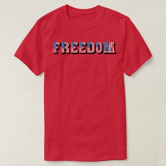 Freier amerikanischer Flaggentext T-Shirt (Design vorne)
