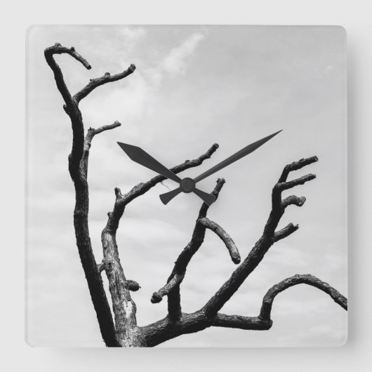 freier Baum Quadratische Wanduhr (Vorderseite)