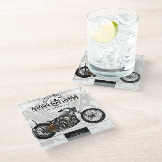 Freier Chopper Motorrad-Untersetzer | UNTERSETZER  (Schrägansicht)