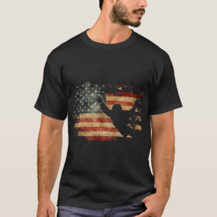 Freier Fall Fallschirmspringen Us Flagge Patriotis T-Shirt