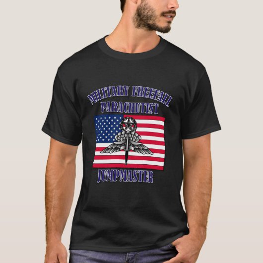 Freier Fall von Parachutist-Jumpmaster Front T-Shirt (Vorderseite)