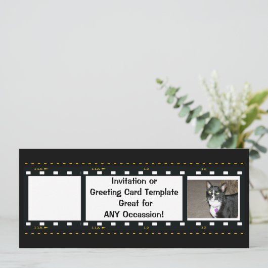 Freier Film Strip individualisieren Einladung (Stehend Vorderseite)