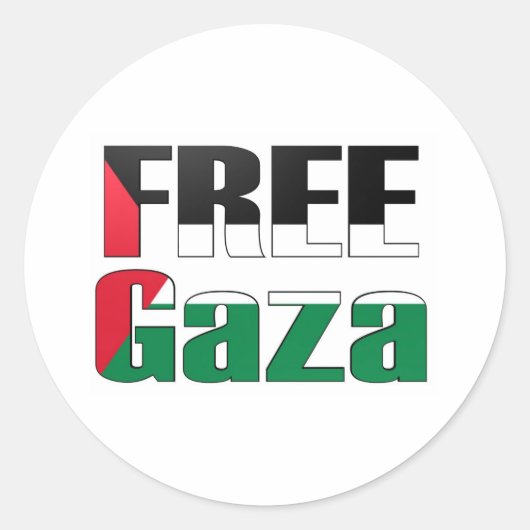 Freier Gaza Runder Aufkleber (Vorderseite)