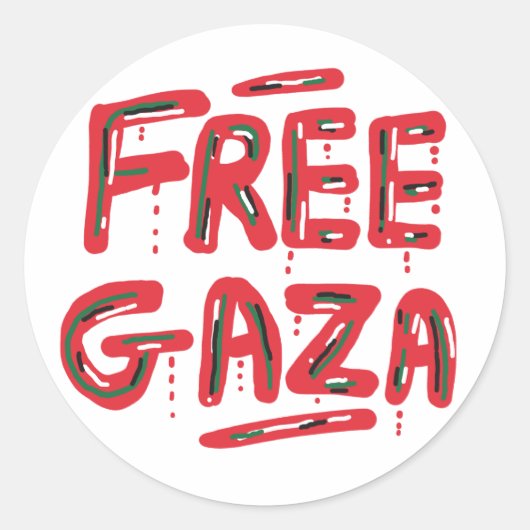 Freier Gaza Runder Aufkleber (Vorderseite)