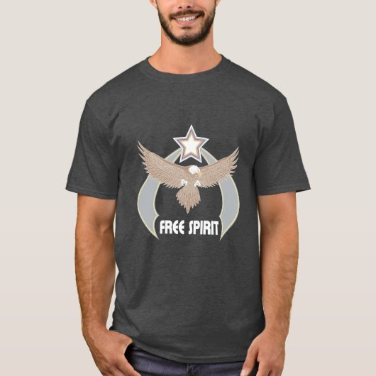Freier Geist-Holzkohlen-Heide-T - Shirt (Vorderseite)