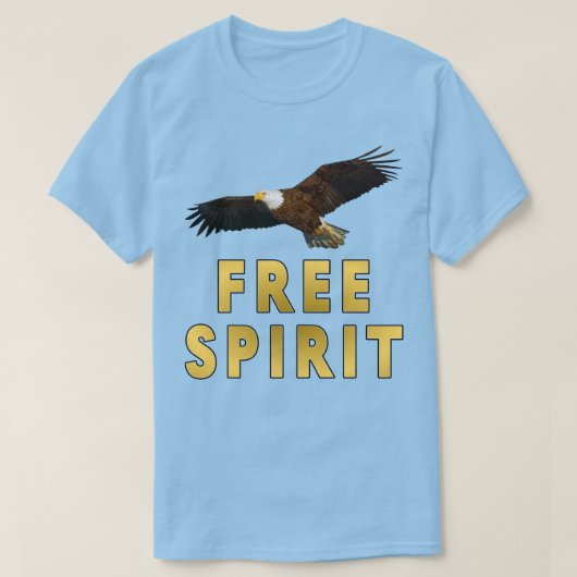 Freier Geist mit Bald-Adler-Fliegen T-Shirt (Design vorne)