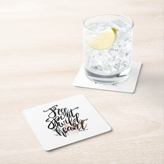 Freier Geist Wildes Herz Rechteckiger Pappuntersetzer (Vor Ort)