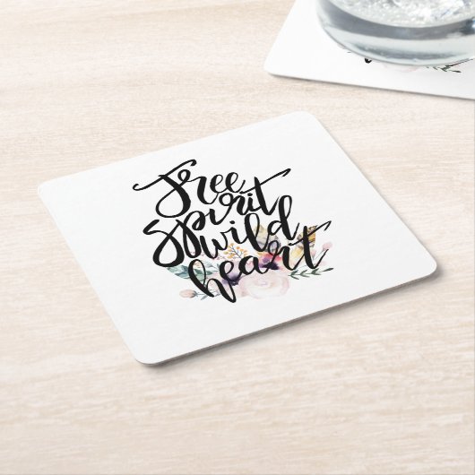 Freier Geist Wildes Herz Rechteckiger Pappuntersetzer (angewinkelt)