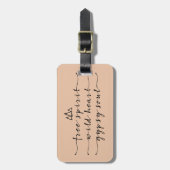 freier Geist, wildes Herz, Sinti und Roma-Soul Gepäckanhänger (Vorderseite vertikal)