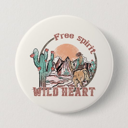 Freier Geist, Wildes Herz | WESTERN Button (Vorderseite)