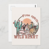 Freier Geist, Wildes Herz | WESTERN Postkarte (Vorne/Hinten)