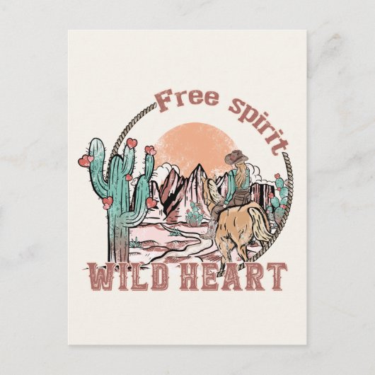 Freier Geist, Wildes Herz | WESTERN Postkarte (Vorderseite)