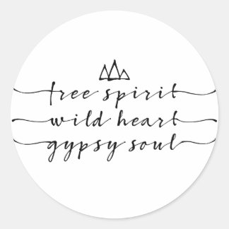Freier Geist, Wildherz, Sinti und Roma-Soul Runder Aufkleber