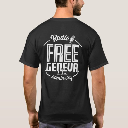 Freier Genf-RadioT - Shirt (Schwarzes) (Rückseite)