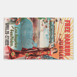 Freier Hafen Jubilee, Los Angeles und San Pedro. Rechteckiger Aufkleber