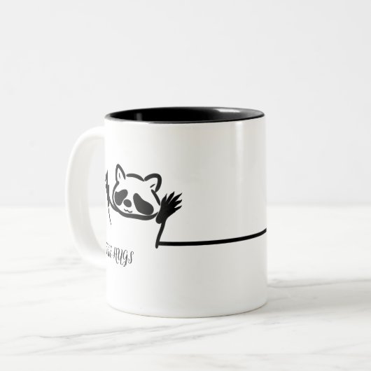 FREIER HEIZERRAKCOON ZWEIFARBIGE TASSE (Vorderseite Links)