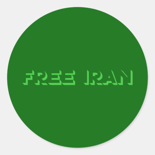 Freier Iran Runder Aufkleber (Vorderseite)