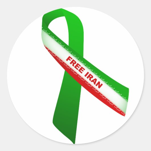 Freier Iran Runder Aufkleber (Vorderseite)