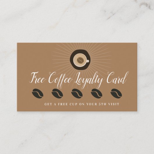 Freier Kaffee Loyalitätspreis Visitenkarte (Vorderseite)