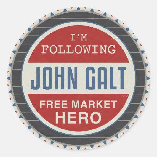 Freier Marktheld Runder Aufkleber (Vorderseite)