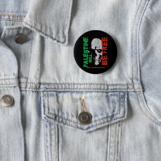 Freier Palästina Gaza Genozid Schädel Button