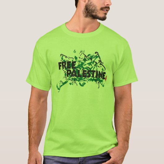 Freier Palästinagrunge-Kalligraphie-T - Shirt (Vorderseite)