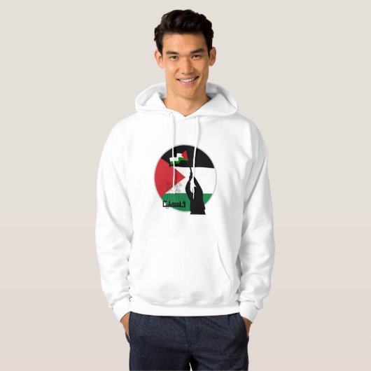 Freier palästinensischer arabischer Text Hoodie (Vorne ganz)