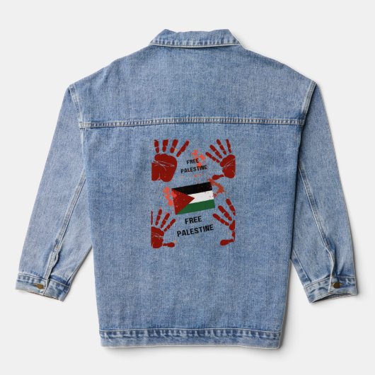 Freier palästinensischer arabischer Text Jeansjacke (Rückseite)