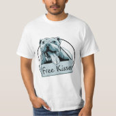 Freier Pitbull küsst Gruben-Stier-T - Shirt (Vorderseite)